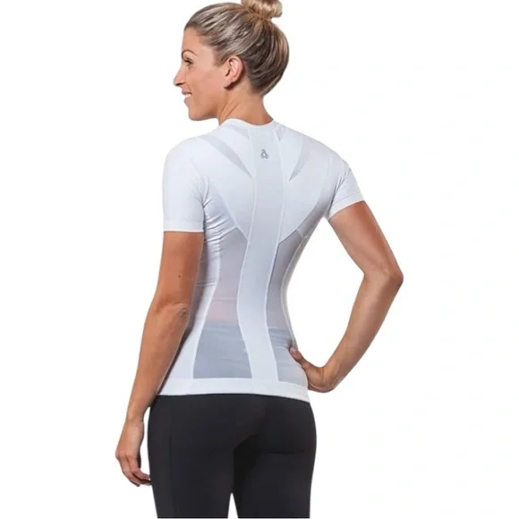 AlignMed Posture Shirt 2.0 Short Sleeve Zip Front Compression Support Top Size M - Picture 2 of 10